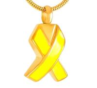 MKJFRLLSA Gold Stainless Steel Cremation Necklace Memorial for Ashes Urn Keepsake Pendant Jewelry