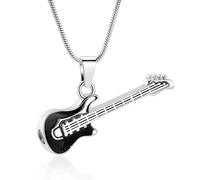 MKJFRLLSA Guitar Cremation Jewelry Urn Pendant for Ashes Music Instrument Memorial Ashes Necklace Keepsake Jewelry