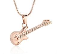 MKJFRLLSA Guitar Cremation Jewelry Urn Pendant for Ashes Music Instrument Memorial Ashes Necklace Keepsake Jewelry