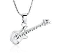 MKJFRLLSA Guitar Cremation Jewelry Urn Pendant for Ashes Music Instrument Memorial Ashes Necklace Keepsake Jewelry