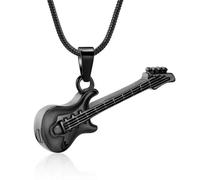 MKJFRLLSA Guitar Cremation Jewelry Urn Pendant for Ashes Music Instrument Memorial Ashes Necklace Keepsake Jewelry
