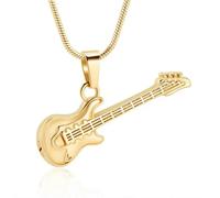 MKJFRLLSA Guitar Cremation Jewelry Urn Pendant for Ashes Music Instrument Memorial Ashes Necklace Keepsake Jewelry