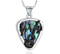 MKJFRLLSA Guitar Pick Urn Necklace for Ashes Guitar Cremation Jewelry Stainless Steel Ashes Pendant Memorial Human Ashes Keepsake Jewelry