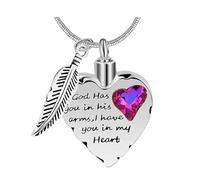 MKJFRLLSA Has You in His Arms Cremation Jewelry with Wing Stainless Steel Heart Urn Necklace for Ashes Cremation Jewelry