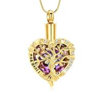 MKJFRLLSA Heart Cremation Urn Necklace Stainless Steel Memorial Ashes Holder Keepsake Love Pendant Remembrance Jewelry for Ash