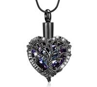 MKJFRLLSA Heart Cremation Urn Necklace Stainless Steel Memorial Ashes Holder Keepsake Love Pendant Remembrance Jewelry for Ash