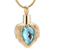 MKJFRLLSA Heart Crystal Cremation Jewelry for Ashes of Loved Ones Engraved Always in my heart Urn Necklace for Human Pet Ashes Jewelry