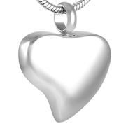 MKJFRLLSA Heart Keepsake Cremation Jewelry for Ashes Stainless Steel Footprint Urn Necklace for Human Memorial Pendant Gift