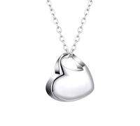 MKJFRLLSA Heart Love Cremation Urn Necklaces for Women Jewelry Stainless Steel Forever in My Heart Memorial Family Pets Ashes Holder