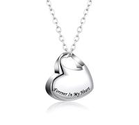 MKJFRLLSA Heart Love Cremation Urn Necklaces for Women Jewelry Stainless Steel Forever in My Heart Memorial Family Pets Ashes Holder