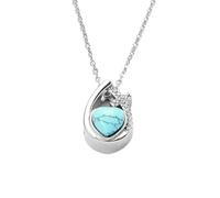 MKJFRLLSA Heart Stone Stainless Steel Teardrop Urn Locket Jewelry Keepsake Urn Necklace Memorial Pendant Cremation Jewelry Gifts