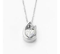 MKJFRLLSA Heart Stone Stainless Steel Teardrop Urn Locket Jewelry Keepsake Urn Necklace Memorial Pendant Cremation Jewelry Gifts