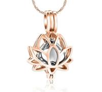 MKJFRLLSA Hollowed Out Lotus Flower Cremation Jewelry Urn Necklaces For Ashes Keepsake Pendant Funeral Memorial Gift
