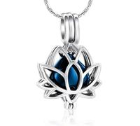 MKJFRLLSA Hollowed Out Lotus Flower Cremation Jewelry Urn Necklaces For Ashes Keepsake Pendant Funeral Memorial Gift