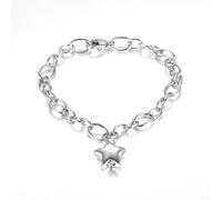 MKJFRLLSA Link Chain Bracelet Star Pendant Stainless Steel Cremation Jewelry for ashes and pendants that hold ashes