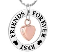 MKJFRLLSA Memorial Urn Necklace for Ashes Friends Forever Cremation Jewelry for Ashes Keepsake Pendant Gift for Women Men