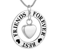 MKJFRLLSA Memorial Urn Necklace for Ashes Friends Forever Cremation Jewelry for Ashes Keepsake Pendant Gift for Women Men