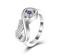 MKJFRLLSA Memorial Urns Ring Wing Urn For Women Stainless Steel Jewelry Human/Pet Ashes Holder Customized Cremation Rings