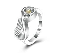 MKJFRLLSA Memorial Urns Ring Wing Urn For Women Stainless Steel Jewelry Human/Pet Ashes Holder Customized Cremation Rings