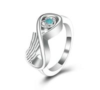 MKJFRLLSA Memorial Urns Ring Wing Urn For Women Stainless Steel Jewelry Human/Pet Ashes Holder Customized Cremation Rings