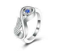 MKJFRLLSA Memorial Urns Ring Wing Urn For Women Stainless Steel Jewelry Human/Pet Ashes Holder Customized Cremation Rings