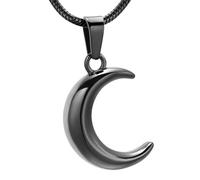 MKJFRLLSA Moon Cremation Jewelry Hold Human/Pet Funeral Ashes -316L Stainless Steel keepsake Memorial Urn Pendant Necklace