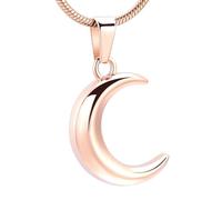 MKJFRLLSA Moon Cremation Jewelry Hold Human/Pet Funeral Ashes -316L Stainless Steel keepsake Memorial Urn Pendant Necklace