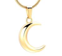 MKJFRLLSA Moon Cremation Jewelry Hold Human/Pet Funeral Ashes -316L Stainless Steel keepsake Memorial Urn Pendant Necklace