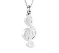 MKJFRLLSA Music note urn necklace pendant stainless steel souvenir stand pet ashes human commemorative cremation jewelry