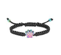 MKJFRLLSA Pet Paw Cremation Urn Bracelet Small Crystal Paws Urns For Dog/Cat Ashes Memorial Jewelry Stainless Steel Adjustable Bangle