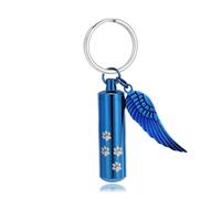MKJFRLLSA Pet Paw Print Cylinder Cremation Jewelry for Ashes Pendant Key Chain Urn Necklace Keepsake Urn Memorial Ash Jewelry Key Chain