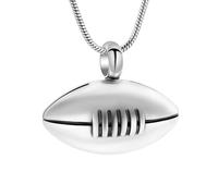 MKJFRLLSA Rugby Cremation Jewelry For Men Stainless Steel Keepsake Pendant Memorial Urn Neklace Hold Ashes