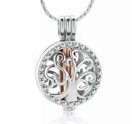 MKJFRLLSA Stainless Steel Cremation Urn Necklaces For Ashes The Tree in the Circular of Life Keepsake Pendant Funeral