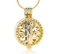 MKJFRLLSA Stainless Steel Cremation Urn Necklaces For Ashes The Tree in the Circular of Life Keepsake Pendant Funeral