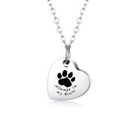 MKJFRLLSA Stainless Steel Pet Paw Memorial Necklace Ashes Jewelry Keepsake Pendant Your Wings Were Ready My Heart Was Not