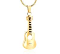 MKJFRLLSA Urn Necklace for Ashes Guitar Cremation Jewelry Stainless Steel Ashes Pendant for Women Men Keepsake Memorial Ashes Necklace