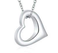 MKJFRLLSA Urn Necklace for Ashes Heart Cremation Jewelry Stainless Steel Memorial Human Pet Pendant Keepsake Women Men