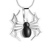 MKJFRLLSA Urn Necklace for Ashes Spider Shape Cremation Jewelry for Men Stainless Steel Ashes Pendant Keepsake Memorial Pet Ashes Jewelry