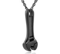 MKJFRLLSA Urn Necklace for Ashes Wrench Cremation Jewelry Stainless Steel Memorial Human Ashes Keepsake Pendant Necklace for Women Men