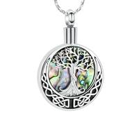 MKJFRLLSA Urn Necklaces for Ashes Shell Cremation Jewelry for Ashes Tree of Life/Butterfly/Planet Cremation Keepsake