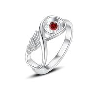 MKJFRLLSA Wing Cremation Ring for Ashes Memorial Urn Jewelry Human Pet Ash Holder Stainless Steel Inlaid Crystal Funeral Keepsake