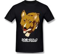 MKJHYVBFDXZ Cowboy-Bebop Dog T Shirt Mens Leisure Round Neckline Top Shirts(XX-Large)
