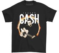 MKJHYVBFDXZ Johnny Cash Men's Ring of Fire Cash T Shirt Black(Large)