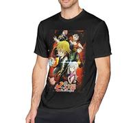 MKJHYVBFDXZ The Seven Deadly Sins Men's Cotton Round Neck T-Shirt Fashion Black(Medium)
