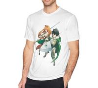 MKJHYVBFDXZ The Shield Hero 16 Men's Short Sleeve T-Shirt Cotton Shirt for Sport Black(Medium)