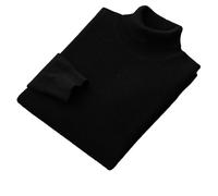 Mkjuuior Winter Wool Bottoming Shirt Men's Thickened Turtleneck Business Cashmere Knitting Sweater Black