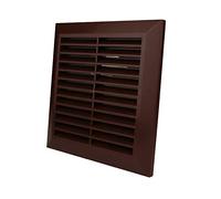 MKK-SHOP Brown Air Vent Grille 170mm x 170mm with Fly Screen/Mesh Wall Ventilation Cover Grid 7" T40BR