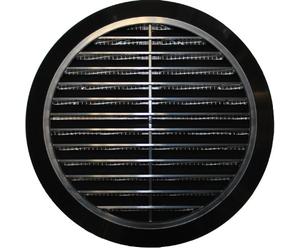 MKK T36 Round Ventilation Grille, Diameters of 100, 110, 120, 125, 150 mm, Black Plastic, Insect Screen, Incoming / Outgoing Air