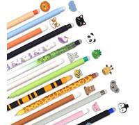 MKKZLPN Erasable Gel Pen Set with Thermosensitive Ink, Ink Color Range and Barrel Patterns, 0.7mm Nib, Pandas, Cats, Bees, Llamas, Lions, Giraffes and Dinosaurs (I)