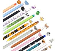 MKKZLPN Erasable Pens with Thermosensitive Erase Ink,Stylos Animal Rub Out Pens Range of ink colours & barrel designs, 0.7mm Tip, Cat, Bee, Corgi, Giraffe, Panda, Shark, Hippo Designs